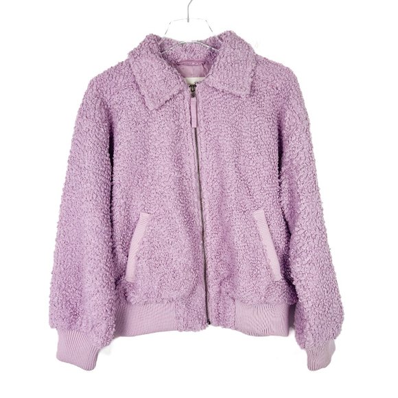 NWT Universal Thread Collared Sherpa Bomber Jacket Mauve Magic Size Large L NEW - Picture 2 of 14